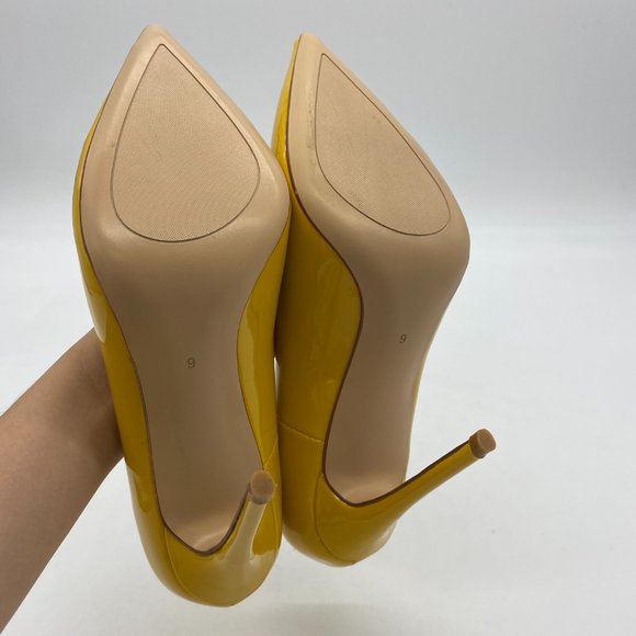 Yellow Patent Leather Stiletto Heels - Picture 8 of 8
